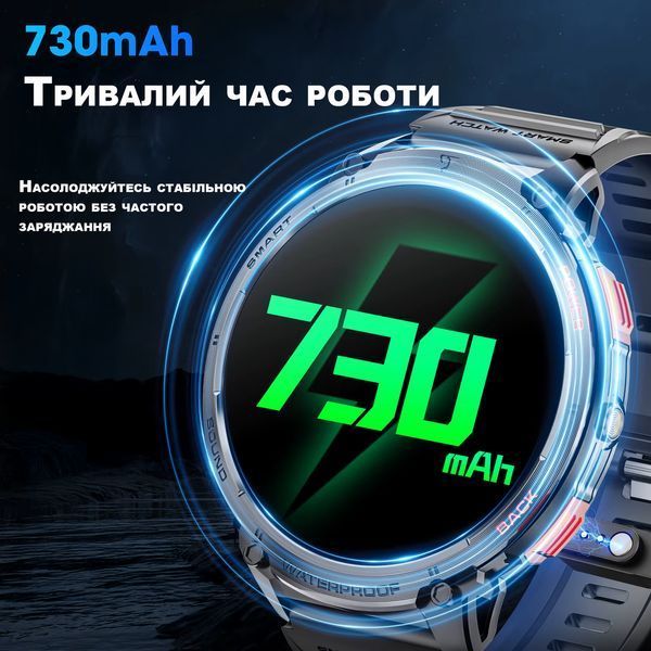 Військовий смарт-годинник для чоловіків Prestige G9 Pro, 1,85" HD, смарт-годинник зі світлодіодним ліхтариком для Android iOS 2518776037 фото