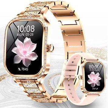 Жіночий смарт-годинник Crystal Charm для айфон та андроїд &ndash; розумний годинник з HD-екраном, фітнес-трекером та повідомленнями 2403619178 фото