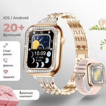Смарт-годинник жіночий LIGE Diamond Elegance Smartwatch з функціями моніторингу здоров'я 2235224523 фото