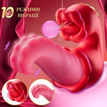 Вібратор для жінок з язичком 3-в-1: лизання, вібрація, стимуляція клітора, сосків і точки G, секс-іграшка 2580922209 фото
