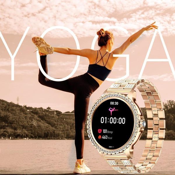 Жіночий смарт годинник з AMOLED дисплеєм Bluetooth пульсом SpO2 спортивними режимами та 2 ремінцями Smart Watch для Android iPhone 2144702954 фото