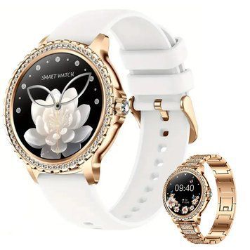 Смарт-годинник жіночий Smart Gold & White X32 Pro з тонометром для Android і iPhone 2552869510 фото