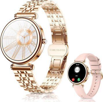 Смарт-годинник Rollstimi Smart Watch з тиском, пульсом, киснем, дзвінками для Android та iPhone, металевий корпус, 2 ремінці, IP67 2552898811 фото
