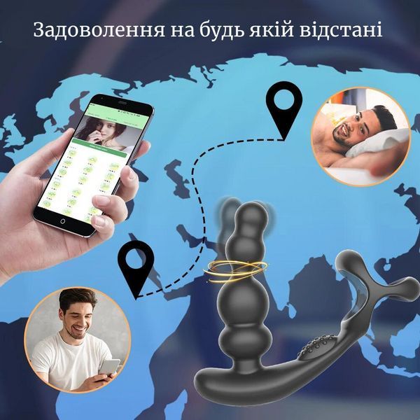 Массажер простаты 360&deg;, мужская анальная пробка, мастурбатор-вибратор и кольцо для пениса 45368 фото
