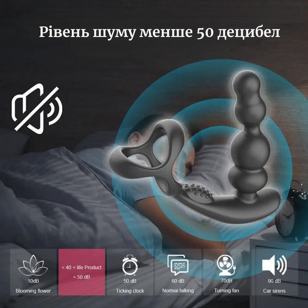 Массажер простаты 360&deg;, мужская анальная пробка, мастурбатор-вибратор и кольцо для пениса 45368 фото