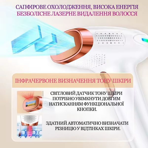 Фотоепілятор IPL епілятор для всього тіла домашній лазерний епілятор з охолодженням 9 рівнів для обличчя ніг рук та зони бікіні 3052928266 фото