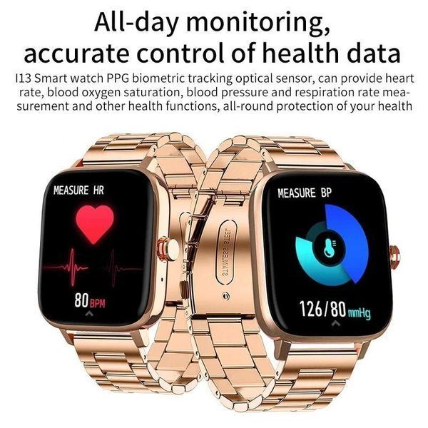 Жіночий смарт годинник з Bluetooth дзвінками OLED дисплеєм пульсом SpO2 IP67 та металевим браслетом для Android iPhone 2096952765 фото