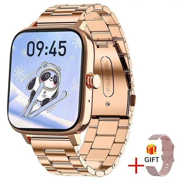 Жіночий смарт годинник з Bluetooth дзвінками OLED дисплеєм пульсом SpO2 IP67 та металевим браслетом для Android iPhone 2096952765 фото