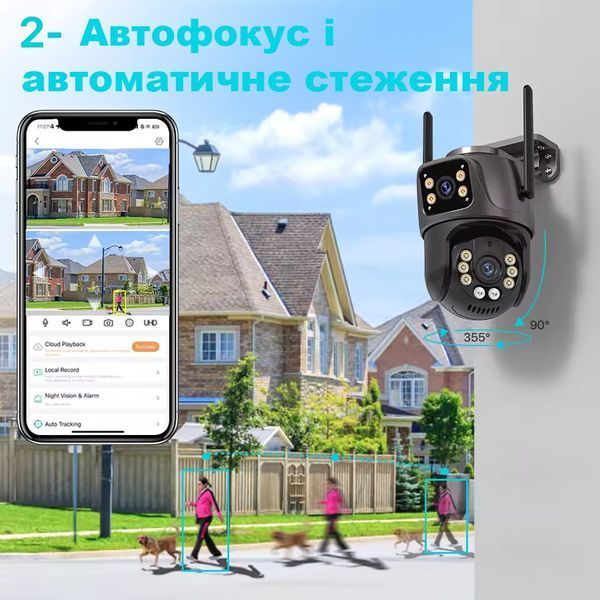IP зовнішня камера відеоспостереження WiFi SmartGuard 360 для дому та вулиці з нічним баченням і датчиком руху 2458645755 фото