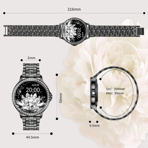 Смарт-годинник жіночий Smart Fitonme Black для айфон та андроїд, Розумний годинник для жінок з 2 ремінцями та тонометром 2340660083 фото