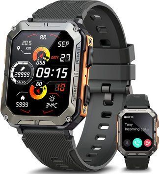 Чоловічий розумний годинник C20 Pro для айфона та андроіда з фітнес функціями, з підтримкою дзвінків та моніторингом пульсу 2462395945 фото