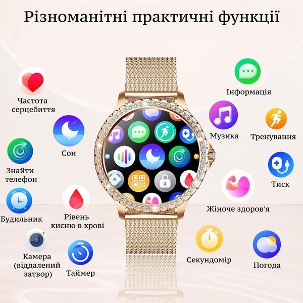 Смарт-годинник жіночий LIGE Smart watch Ladies 2024 з тонометром 2149043997 фото