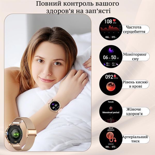 Смарт-годинник жіночий LIGE Smart watch Ladies 2024 з тонометром 2149043997 фото
