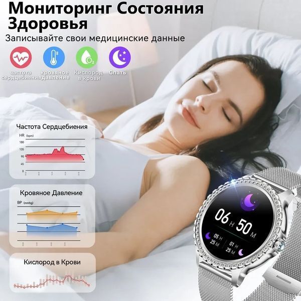 Жіночий розумний смарт годинник, підтримка ios та android, айфон та андроід, красивий смарт watch для жінок з дзвінками 2360407724 фото